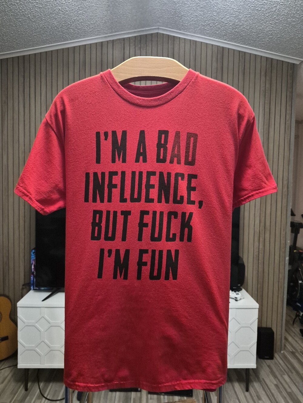 Spencer's Men's Bright Red Short-Sleeve Tee with Black Logo